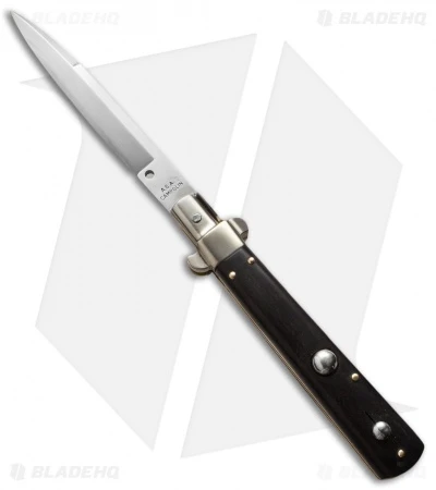 AGA Campolin 10" Frosolone Bayonet Stiletto Knife Ebony Brass (4.5" Polish) 3 AGA Campolin 10" Frosolone Bayonet Stiletto Knife Ebony Brass (4.5" Polish)
