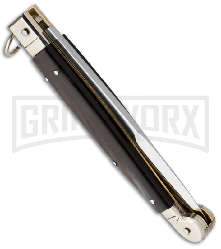 A.G.A. Campolin 9" Sicilian Ring Pull Stag Horn Automatic Knife - Bayonet 4 A.G.A. Campolin 9" Sicilian Ring Pull Stag Horn Automatic Knife - Bayonet - Image 2