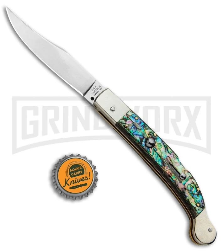 AGA Campolin Sahara Abalone Italian Stiletto Automatic Knife - Mirror Plain 7 AGA Campolin Sahara Abalone Italian Stiletto Automatic Knife - Mirror Plain - Image 5