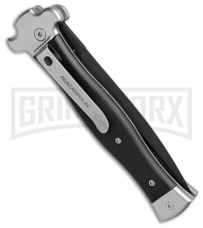 AGA Campolin Zero Black G-10 Leverlock Automatic Knife - Dagger Black Plain 5 AGA Campolin Zero Black G-10 Leverlock Automatic Knife - Dagger Black Plain - Image 3