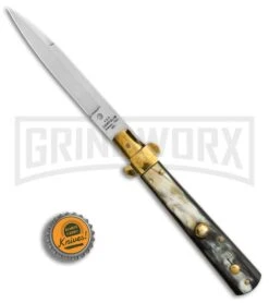 AGA Campolin 10" Brass/Dark Horn Italian Frosolone Automatic Knife - Bayonet 9 AGA Campolin 10" Brass/Dark Horn Italian Frosolone Automatic Knife - Bayonet -Aga Campolin AGA Campolin 10in Brass Dark Horn Italian Frosolone Bayonet BP 29647 er bottlecap large