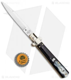 AGA Campolin 10" Frosolone Bayonet Stiletto Knife Brazilian Horn (4.5" Polish) -Aga Campolin AGA Campolin 10in Brazilian Horn Frosolone Stiletto Auto Bayo GX 29289 jr bottlecap