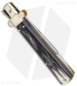 AGA Campolin 10" Frosolone Bayonet Stiletto Knife Brazilian Horn (4.5" Polish) -Aga Campolin AGA Campolin 10in Brazilian Horn Frosolone Stiletto Auto Bayo GX 29289 jr side