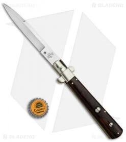 AGA Campolin 11" Frosolone Bayonet Stiletto Automatic Knife Cocobolo (5" Satin) -Aga Campolin AGA Campolin 11in Frosolone Bayo Stiletto Auto Cocobolo Satin BP 7465 jr bottlecap
