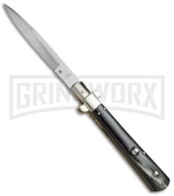AGA Campolin 11" Stiletto Brazilian Horn Ltd. Edition Automatic Knife - Bayonet
