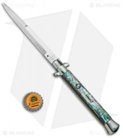 AGA Campolin 11" Picklock Automatic Italian Stiletto Abalone (5" Satin) 2017 -Aga Campolin AGA Campolin 11in Picklock Italian Stiletto Abalone Satin BHQ 78223 jr bottlecap 2