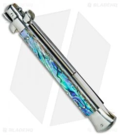 AGA Campolin 11" Picklock Automatic Italian Stiletto Abalone (5" Satin) 2017 -Aga Campolin AGA Campolin 11in Picklock Italian Stiletto Abalone Satin BHQ 78223 jr side