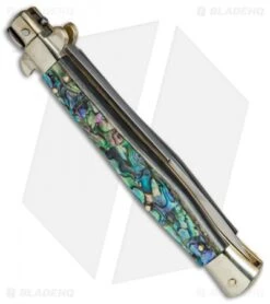 AGA Campolin 11" Picklock Automatic Italian Stiletto Abalone (5"Satin) -Aga Campolin AGA Campolin 11in picklock Stilletto Abalone BHQ 67465 jr side