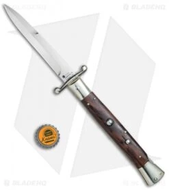 AGA Campolin 13" Swinguard Automatic Knife Cocobolo (5.75" Satin Bayo) -Aga Campolin AGA Campolin 13in Swingaurd Auto Cocobolo Satin Bayo BHQ 77551 jr bottlecap