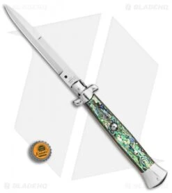 AGA Campolin 15" Automatic Italian Stiletto Abalone (6.6" Satin) -Aga Campolin AGA Campolin 15in Auto Italian Stiletto Abalone 7in satin BHQ 87415 er bottlecap