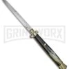 A.G.A. Campolin 18" Brazilian Horn/Brass Italian Stiletto Auto Knife - Bayonet -Aga Campolin AGA Campolin 18in Stiletto Bayo Brazilian Horn Brass BP 19243 jr large