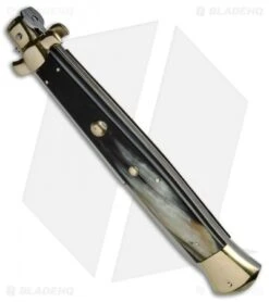 AGA Campolin 18" Italian Stiletto Knife Brazilian Horn/Brass (8" Satin Bayonet) 6 AGA Campolin 18" Italian Stiletto Knife Brazilian Horn/Brass (8" Satin Bayonet) -Aga Campolin AGA Campolin 18in Stiletto Bayo Brazilian Horn Brass BP 19243 jr spine