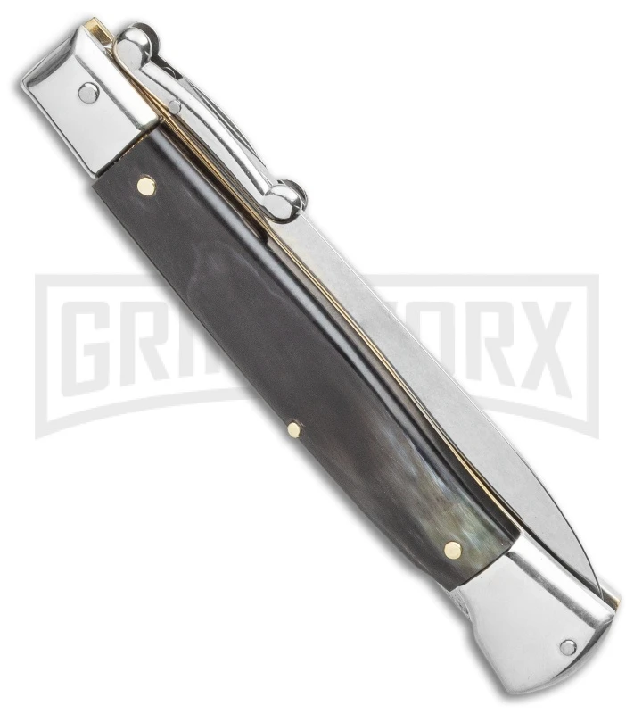 AGA Campolin 9" Stiletto Swinguard Brazilian Horn Automatic Knife - Dagger 5 AGA Campolin 9" Stiletto Swinguard Brazilian Horn Automatic Knife - Dagger - Image 3