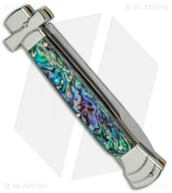 AGA Campolin 9" Maltese Cross Bayonet Italian Stiletto Knife Abalone (4" Satin) 8 AGA Campolin 9" Maltese Cross Bayonet Italian Stiletto Knife Abalone (4" Satin) -Aga Campolin AGA Campolin 9in Bayo Italian Stiletto Auto Abalone Satin BP 28947 jr side