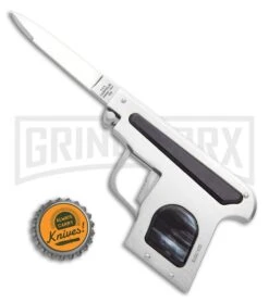 AGA Campolin Dark Horn Automatic Gun Knife - Satin Plain -Aga Campolin AGA Campolin Automatic Gun Knife Dark Horn GX 33673 ns bottlecap large