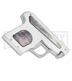 AGA Campolin Dark Horn Automatic Gun Knife - Satin Plain -Aga Campolin AGA Campolin Automatic Gun Knife Dark Horn GX 33673 ns side large