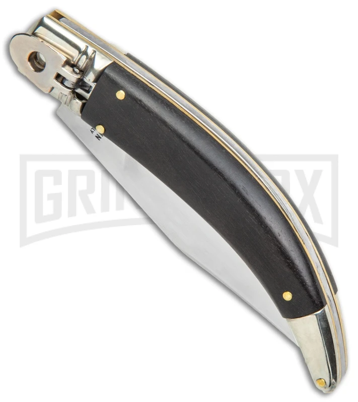 AGA Campolin Diana Ebony Lever Lock Automatic Knife - Satin Plain 4 AGA Campolin Diana Ebony Lever Lock Automatic Knife - Satin Plain - Image 2