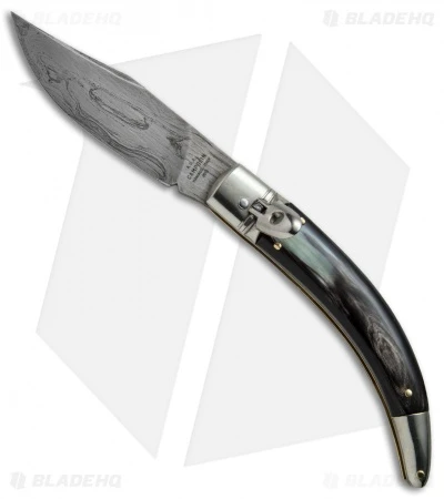 AGA Campolin Diana Lever Lock Automatic Knife Dark Horn (3.75" Damascus) 3 AGA Campolin Diana Lever Lock Automatic Knife Dark Horn (3.75" Damascus)