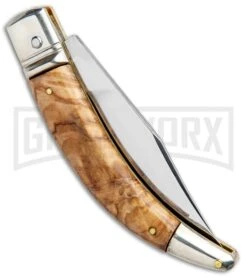 AGA Campolin Diana Olive Wood Lever Lock Automatic Knife - Satin Plain 8 AGA Campolin Diana Olive Wood Lever Lock Automatic Knife - Satin Plain -Aga Campolin AGA Campolin Diana Lever Lock Auto Olive Wood Satin BHQ 95348 jr side large