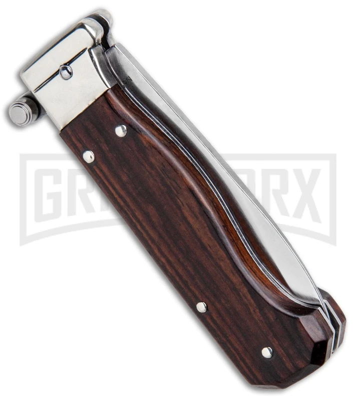 AGA Campolin Piccolo Cocobolo Italian Automatic Knife - Satin Plain 5 AGA Campolin Piccolo Cocobolo Italian Automatic Knife - Satin Plain - Image 3