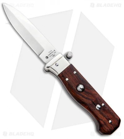AGA Campolin Piccolo Italian Stiletto Automatic Knife Cocobolo (2.8" Satin) 3 AGA Campolin Piccolo Italian Stiletto Automatic Knife Cocobolo (2.8" Satin)