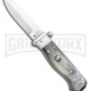 AGA Campolin Piccolo Brazilian Horn Italian Automatic Knife - Satin Plain -Aga Campolin AGA Campolin Piccolo Italian Stiletto Automatic Knife Brazilian Horn Satin BHQ 99413 ns large