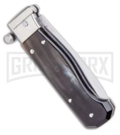 AGA Campolin Piccolo Brazilian Horn Italian Automatic Knife - Satin Plain 8 AGA Campolin Piccolo Brazilian Horn Italian Automatic Knife - Satin Plain -Aga Campolin AGA Campolin Piccolo Italian Stiletto Automatic Knife Brazilian Horn Satin BHQ 99413 ns side large