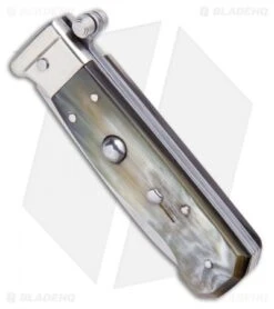 Aga Campolin -Aga Campolin AGA Campolin Piccolo Italian Stiletto Automatic Knife Brazilian Horn Satin BHQ 99413 ns spine