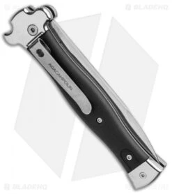 AGA Campolin Zero Leverlock Bayo Automatic Knife Black Coated (3.75" Polish) -Aga Campolin AGA Campolin Zero Bayo LL Auto Black Coated Polish AGA01LN LB BHQ 92041 jr side