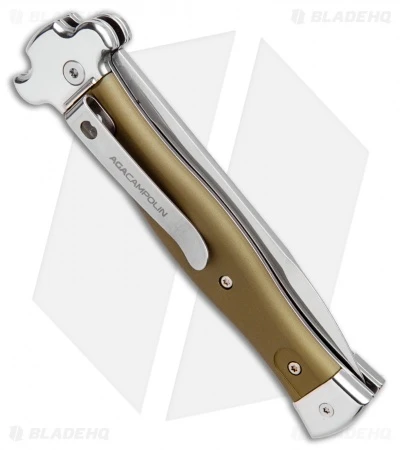 AGA Campolin Zero Bayo Leverlock Automatic Knife ODGreen Aluminum (3.75" Satin) 5 AGA Campolin Zero Bayo Leverlock Automatic Knife ODGreen Aluminum (3.75" Satin) - Image 3