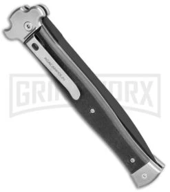 AGA Campolin Zero+ Black G-10 Leverlock Automatic Knife - Dagger Black Plain 2.0 -Aga Campolin AGA Campolin Zero Dagger LL Auto Black G 10 Black BHQ 105419 jr side large