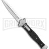 AGA Campolin Zero Black G-10 Leverlock Automatic Knife - Dagger Satin Plain