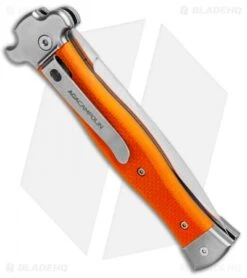 AGA Campolin Zero Dagger Leverlock Automatic Knife Orange G-10 (3.75" Satin) -Aga Campolin AGA Campolin Zero Dagger Leverlock Auto Orange G 10 Satin AGA01O SD BHQ 94617 jr side