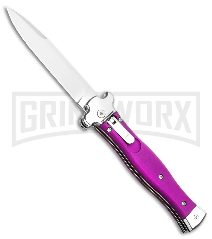AGA Campolin Zero Violet Leverlock Auto Knife - Bayonet Tumbled 3 AGA Campolin Zero Violet Leverlock Auto Knife - Bayonet Tumbled