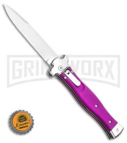 AGA Campolin Zero Violet Leverlock Auto Knife - Bayonet Tumbled 9 AGA Campolin Zero Violet Leverlock Auto Knife - Bayonet Tumbled -Aga Campolin AGA Campolin Zero Dagger Leverlock Automatic Knife Black G 10 3.75in Satin AGA01N SD BHQ 74035 LS Bottlecap 2 large