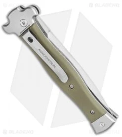AGA Campolin Zero Dagger Leverlock Auto Knife G-10 Green (3.75" Satin) -Aga Campolin AGA Campolin Zero Dagger Leverlock Automatic Knife G10 Grn Coated 3.75 Polish BHQ 115850 LS Side