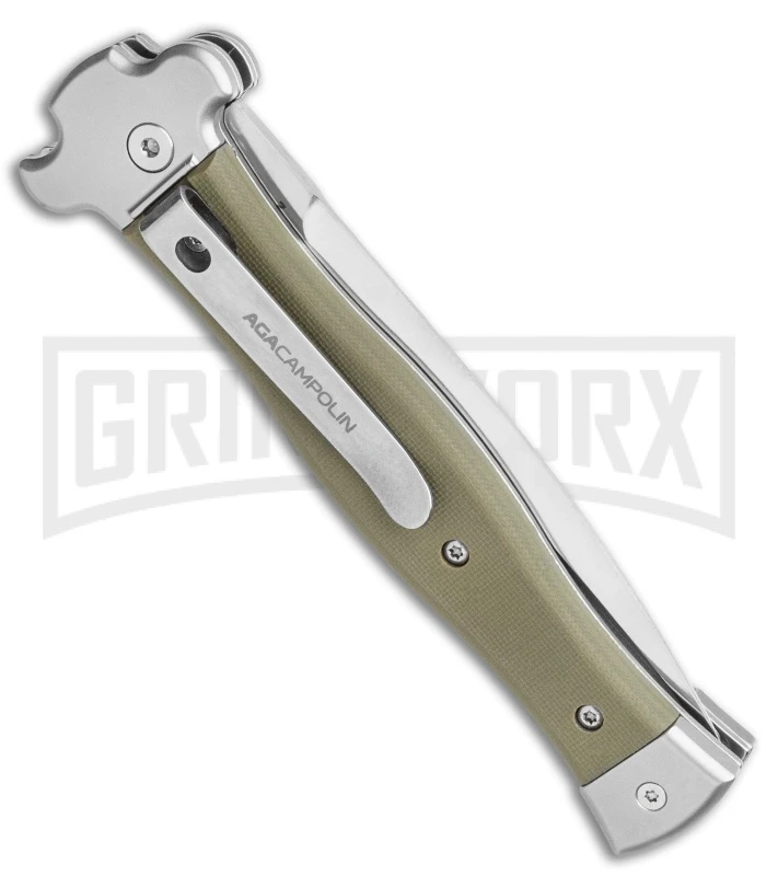 AGA Campolin Zero 10 Green G-10 Leverlock Automatic Knife -Dagger Satin Plain 5 AGA Campolin Zero 10 Green G-10 Leverlock Automatic Knife -Dagger Satin Plain - Image 3
