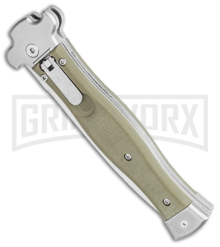 AGA Campolin Zero 10 Green G-10 Leverlock Automatic Knife -Dagger Satin Plain 4 AGA Campolin Zero 10 Green G-10 Leverlock Automatic Knife -Dagger Satin Plain - Image 2