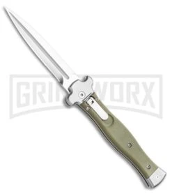AGA Campolin Zero 10 Green G-10 Leverlock Automatic Knife -Dagger Satin Plain