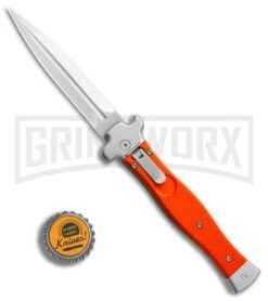 AGA Campolin Zero Orange G-10 Leverlock Automatic Knife - Dagger Stonewash Plain -Aga Campolin AGA Campolin Zero Dagger orange G10 sw BHQ 74940 jr bottlecap large