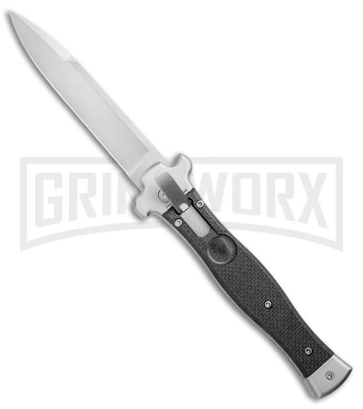 AGA Campolin Zero Black G-10 Leverlock Automatic Knife - Bayonet Satin Plain 3 AGA Campolin Zero Black G-10 Leverlock Automatic Knife - Bayonet Satin Plain