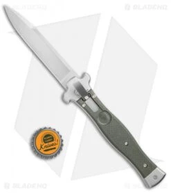 AGA Campolin Zero Italian Leverlock Automatic Knife OD Green G-10 (3.75" Satin) -Aga Campolin AGA Campolin Zero G 10 Green AGA01V SB BP 20047 jr bottlecap