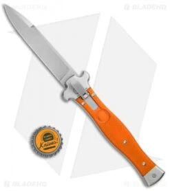 AGA Campolin Zero Italian Leverlock Automatic Orange G-10 (3.75" Stonewash) -Aga Campolin AGA Campolin Zero G 10 Orange SW AGA01O SWB BP 20045 jr bottlecap