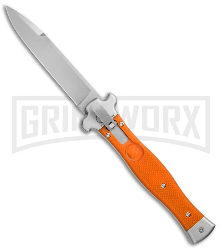 AGA Campolin Zero Orange G-10 Leverlock Automatic - Bayonet Stonewash Plain 3 AGA Campolin Zero Orange G-10 Leverlock Automatic - Bayonet Stonewash Plain
