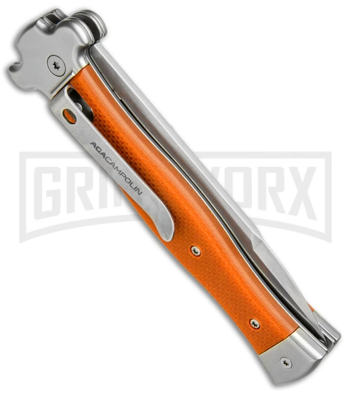 AGA Campolin Zero Orange G-10 Leverlock Automatic - Bayonet Stonewash Plain 5 AGA Campolin Zero Orange G-10 Leverlock Automatic - Bayonet Stonewash Plain - Image 3