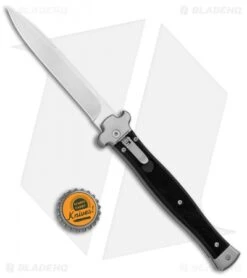 AGA Campolin Zero+ Italian Leverlock Automatic Knife Black G-10 (4.5"STN Bayo) -Aga Campolin AGA Campolin Zero Italian LL Auto Black G 10 Bayo BHQ 135051 jr bottlecap