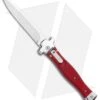AGA Campolin Zero Italian Leverlock Automatic Knife Red Aluminum (3.75" Tumbled) -Aga Campolin AGA Campolin Zero Italian LL Auto Red Aluminum Tumbled BHQ 95350 jr