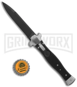 AGA Campolin Zero Black G-10 Leverlock Automatic Knife - Bayonet Black Plain -Aga Campolin AGA Campolin Zero Italian LL Black G 10 Black AGA01N NB BHQ 72045 jr bottlecap large