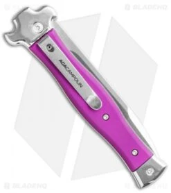 AGA Campolin Zero Italian Leverlock Automatic Knife Violet G-10 (3.75" Tumbled) -Aga Campolin AGA Campolin Zero Italian Leverlock Automatic Knife Violet G 10 3.75in Tumbled AGA01ALVI LB BHQ 113941 LS Side
