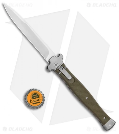 AGA Campolin Zero Bayonet Leverlock Automatic Green G-10 (4.5" Satin) 6 AGA Campolin Zero Bayonet Leverlock Automatic Green G-10 (4.5" Satin) - Image 4